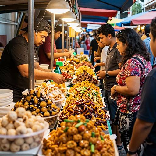 Vibrant Exotic Food Market Scene