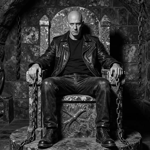 Mysterious Bald Man in Dungeon Throne