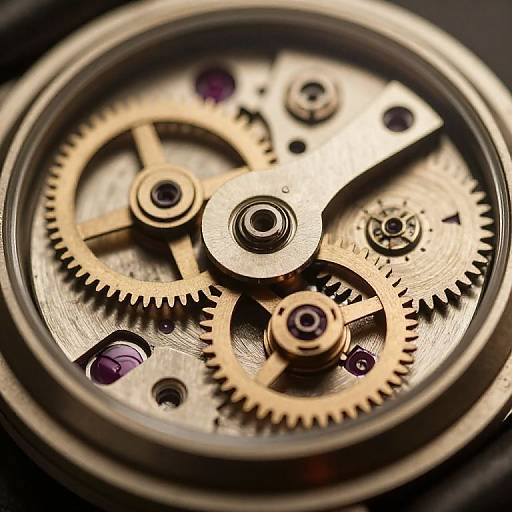 Close-Up Vintage Mechanical Watch Cavity