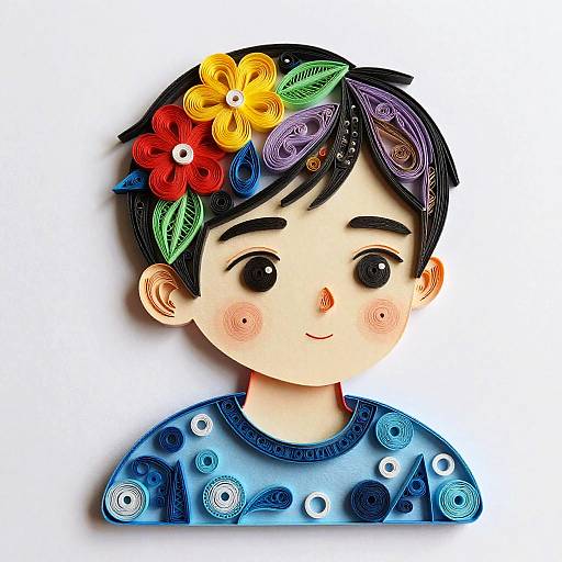 Curious Boy Paper Quilling Portrait