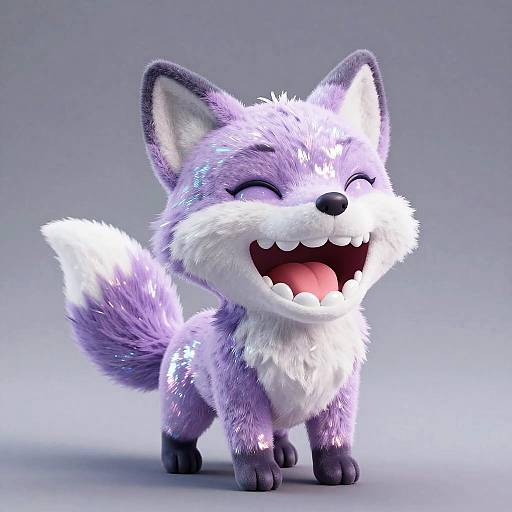 Iridescent Lavender Plushie Fox