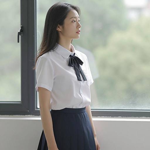 Elegant Asian Woman by Window