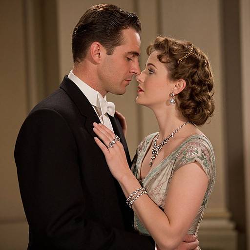 Vintage Romantic Couple in Elegant Attire