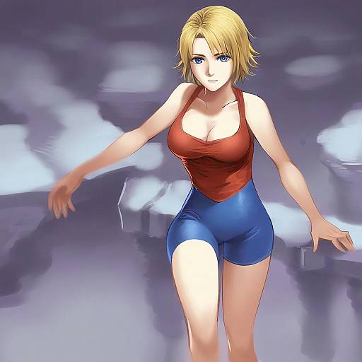 Illustration of Monk (fft), final fantasy in the style of Ruukii drift