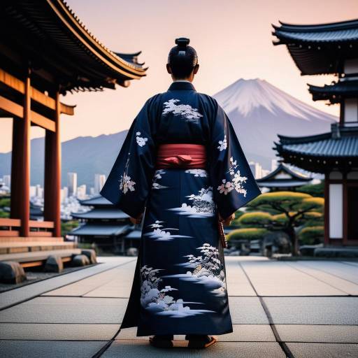 Serene Samurai at Dusk in Kimono Serene Samurai at Dusk in Kimono