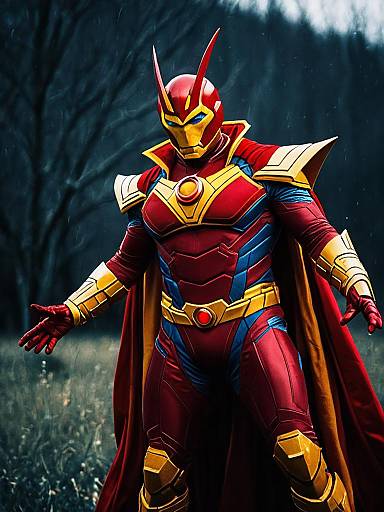 Man in Red Tornado Cosplay Costume
