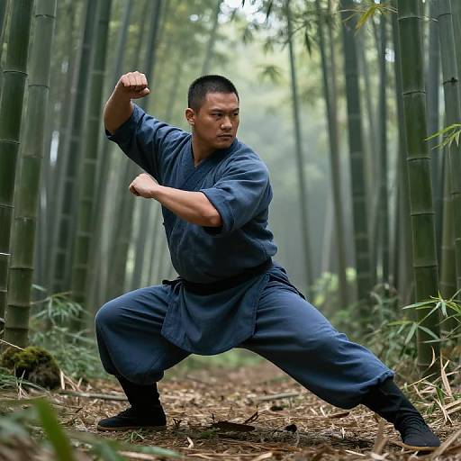 Thicc Asians Martial Arts in Bamboo Forest