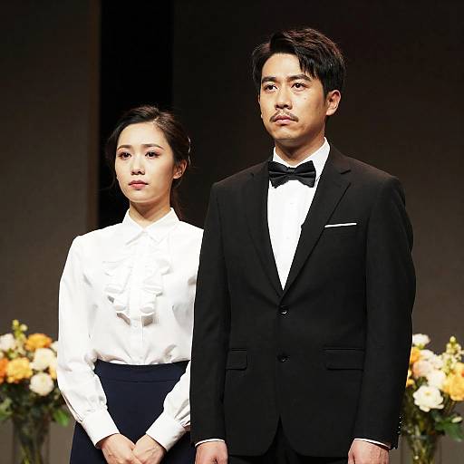 Dramatic Stage Play Scene with Couple