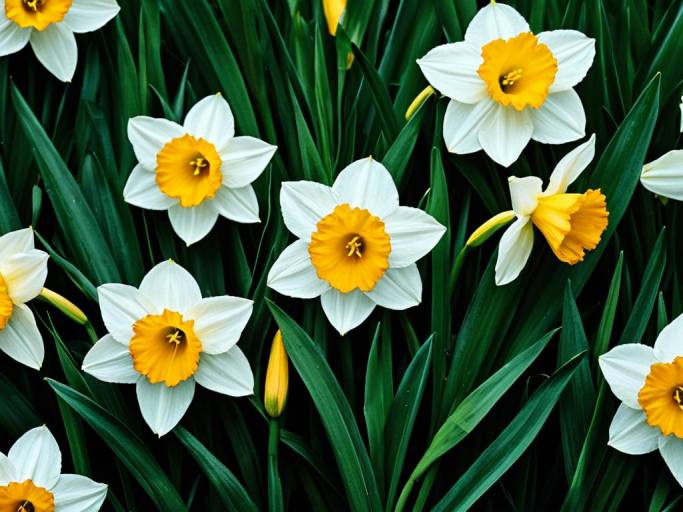 Vibrant Daffodil Field Wallpaper Design