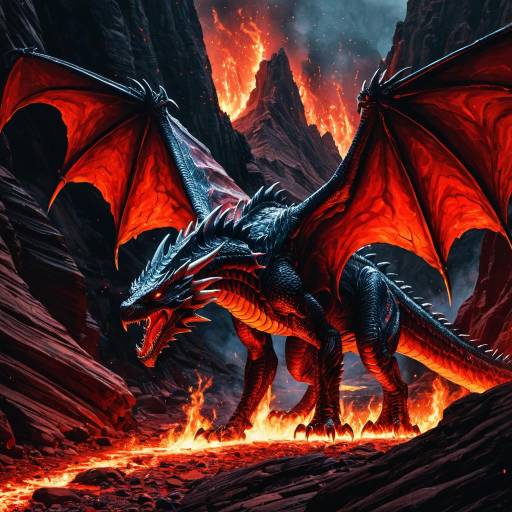 Fire Wyvern in Blood Red Canyon