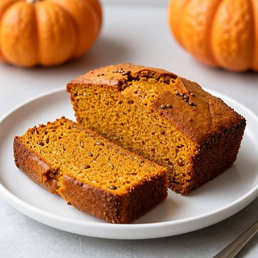 Moist Pumpkin Bread on Plate
