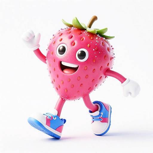 Bouncy Strawberry Character with Shoes