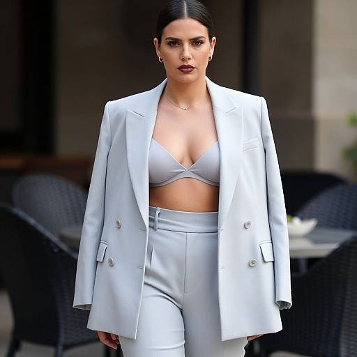 Confident Woman in Chic Modern Outfit