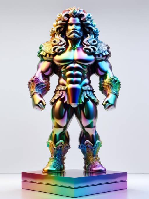 Ornate Marble Bismuth Statue in Studio
