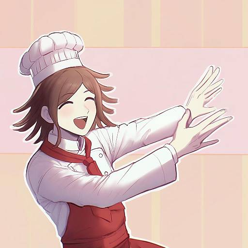 Illustration of Hanamura teruteru, danganronpa (series) in the style of Hhh (wave)