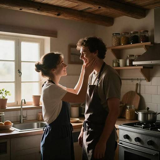 Intimate Rustic Kitchen Moment