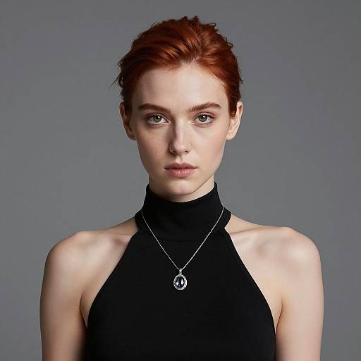 Elegant Crimson Hairstyle Portrait