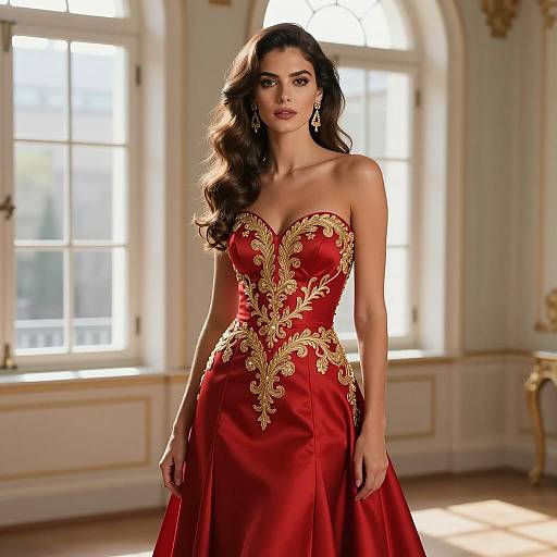 Elegant Woman in Evening Gown Portrait