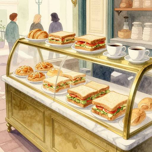 Watercolor Vintage Automat Scene