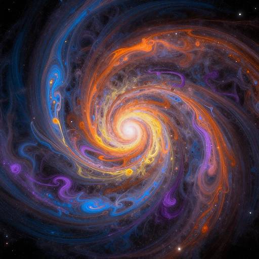 Vibrant Celestial Swirls in Digital Art
