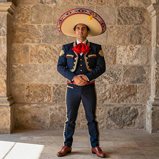 Vivid Flamenco Dancer in Mariachi Costume