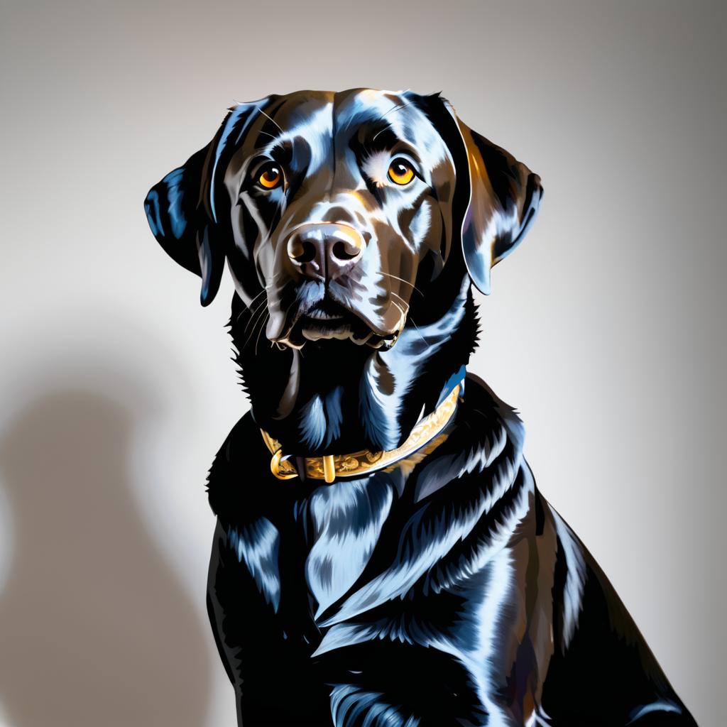 Regal Black Labrador Portrait Mural