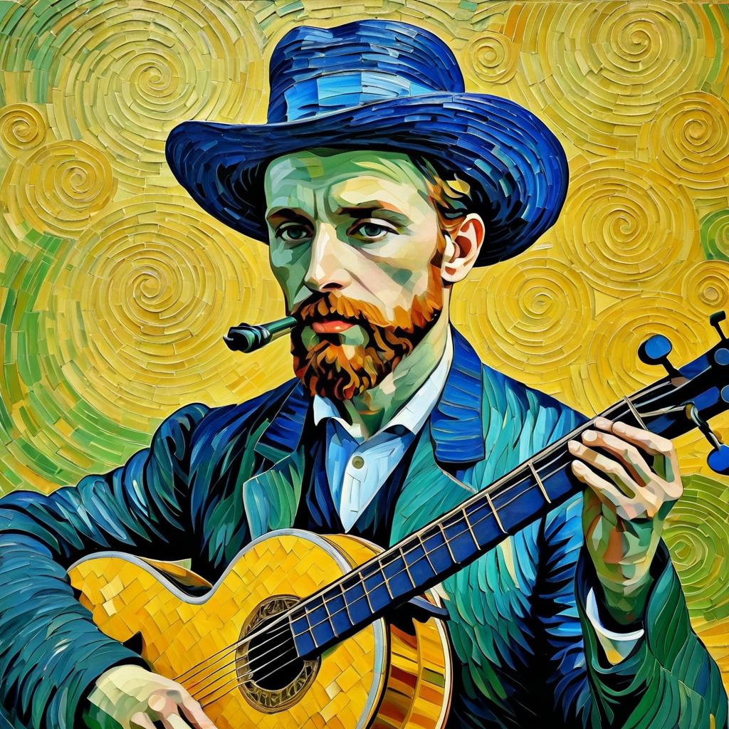 Intricate Realism: Van Gogh Inspired Musician