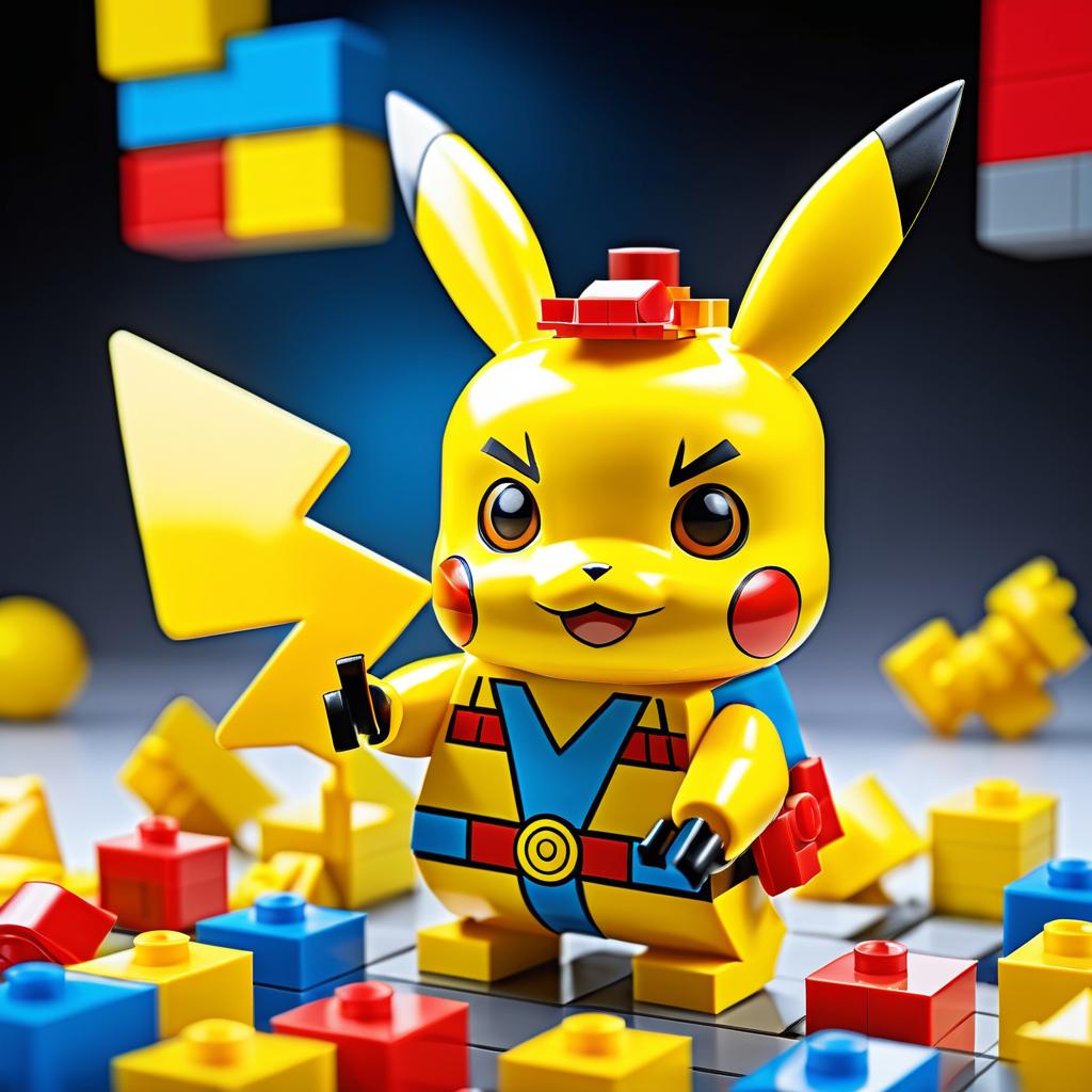 Pikachu Lego Figurine in Vibrant Detail