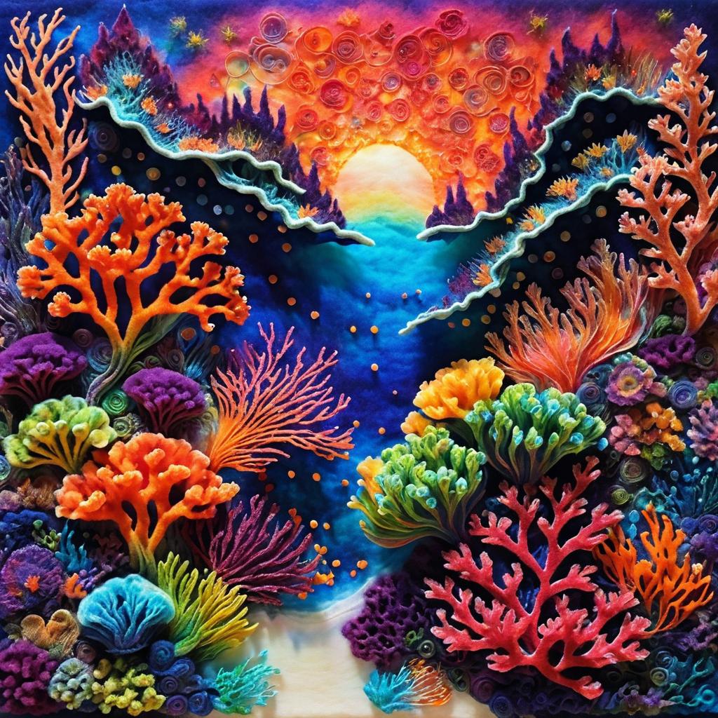 Cosmic Coral Reef in Monet's Style