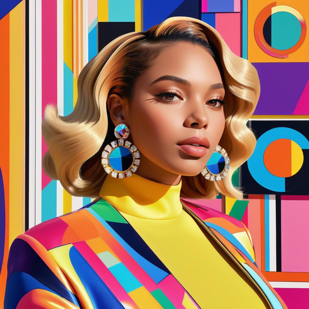 Beyoncé's Vibrant Modern Art Selfie