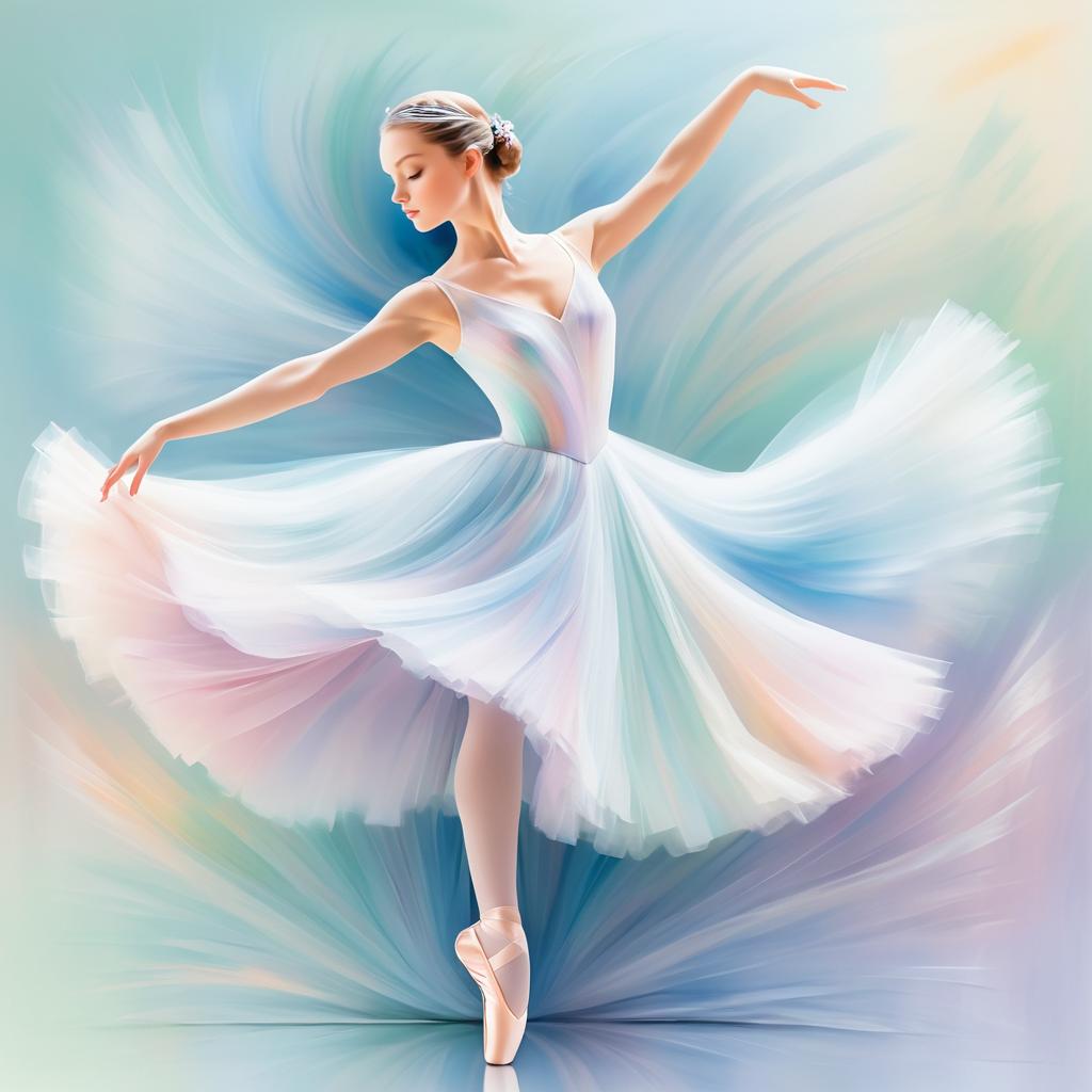 Elegant Ballet Dancer in Pastel Impressionism