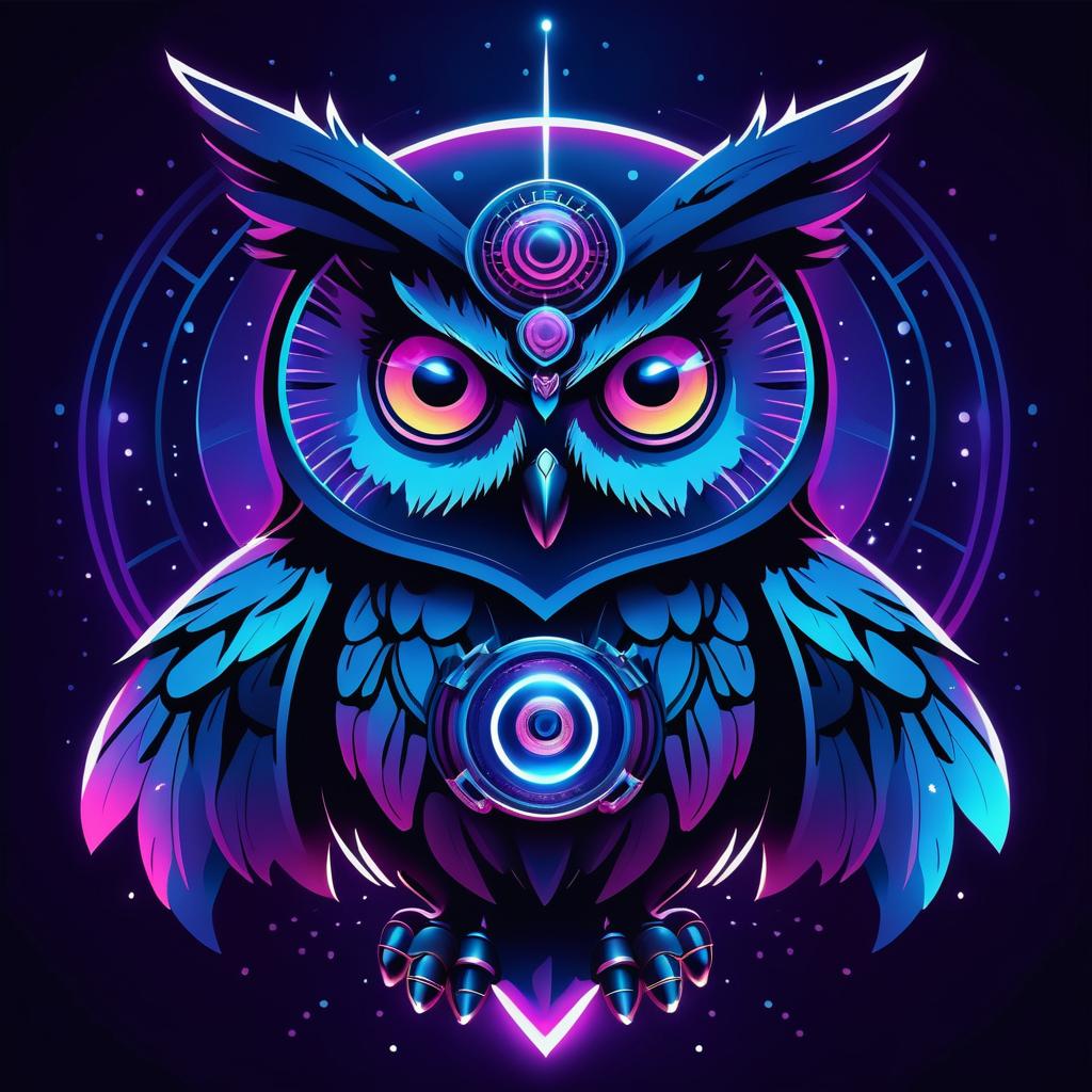 Mystical Hip-Hop Owl Character Illustration