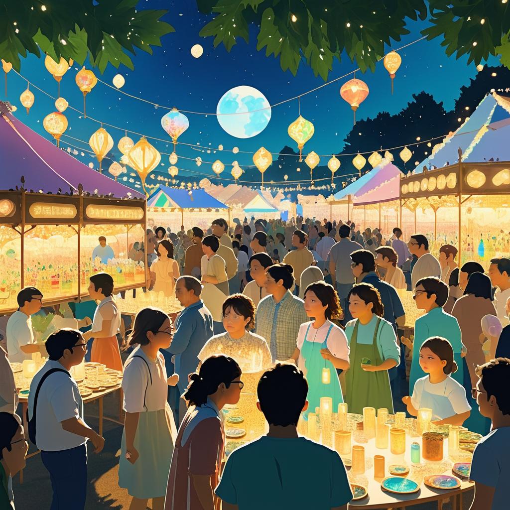 Charming Community Fair in Ghibli Style