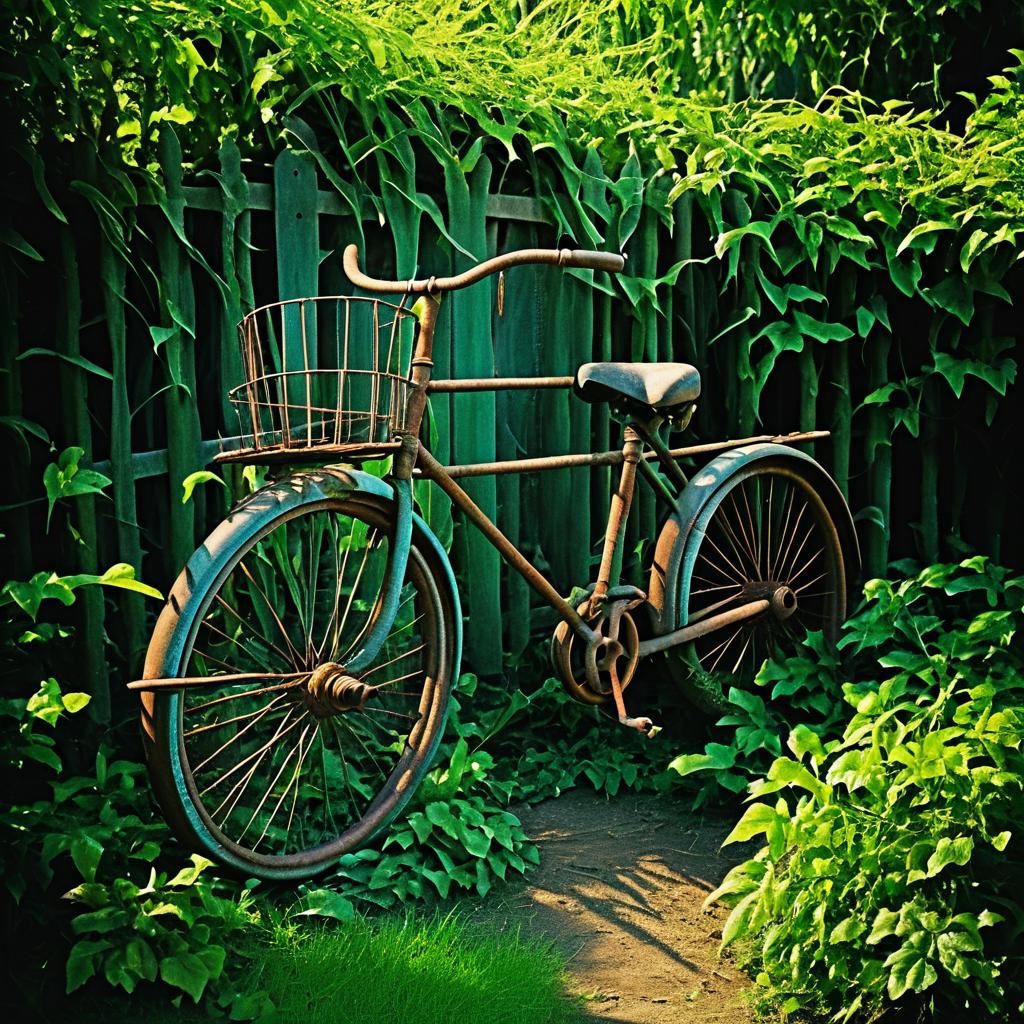 Timeless Chiaroscuro Bicycle in Garden