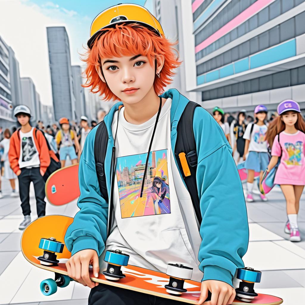 Urban Skater Portrait in Cosplay Style