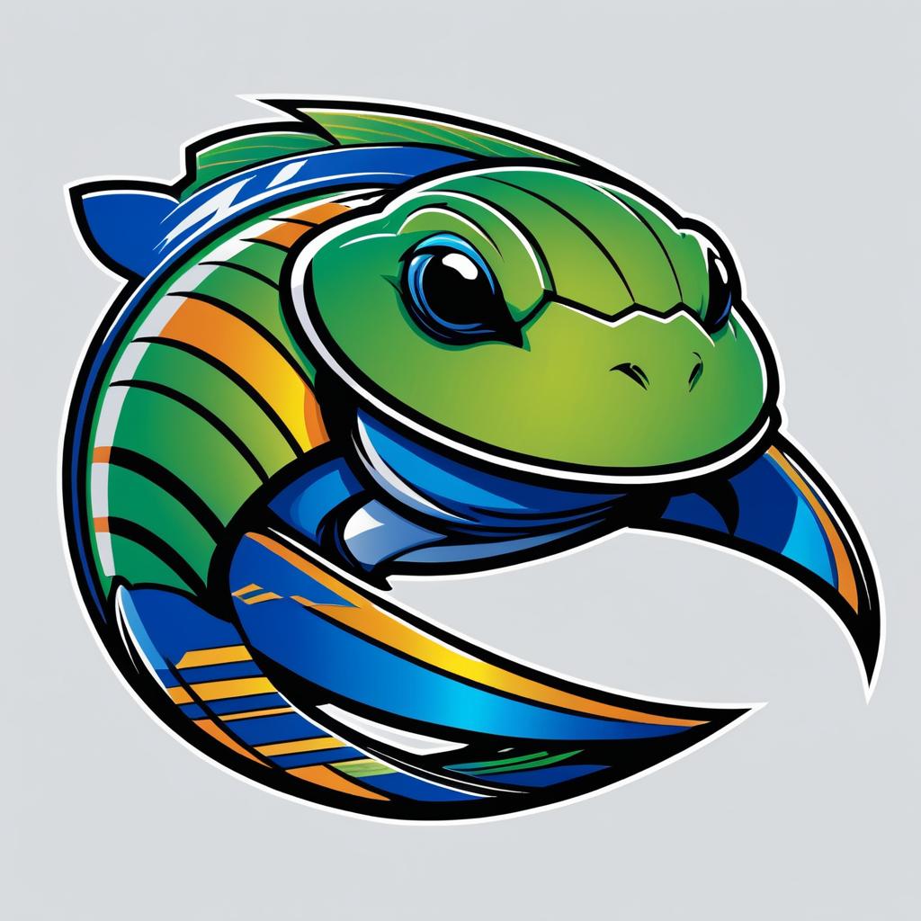 Dynamic Sporty Turtle in Comic Style