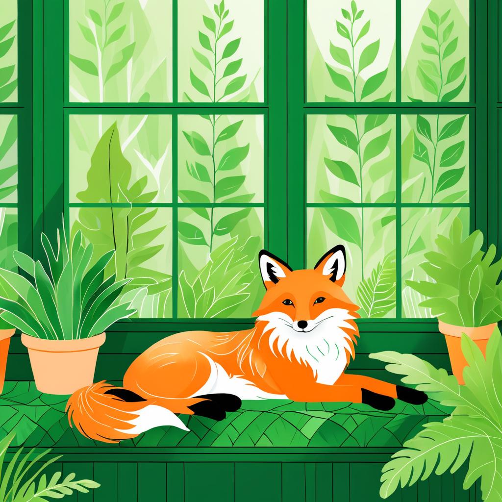 Charming Fox in Sunlit Fern Haven