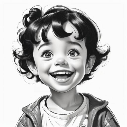 Cheerful Retro Comic Child Caricature