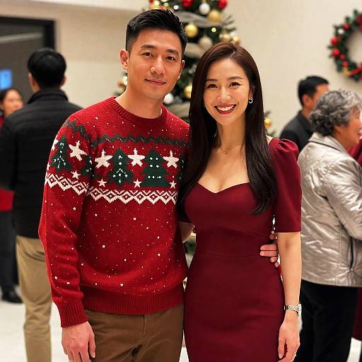 Festive Couple in Christmas Setting