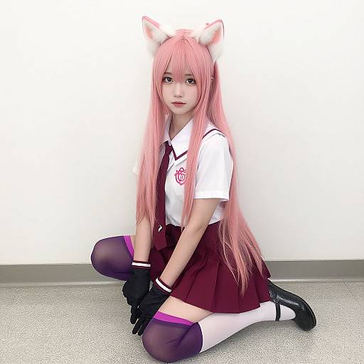 Realistic Yandere Girl in School Outfit