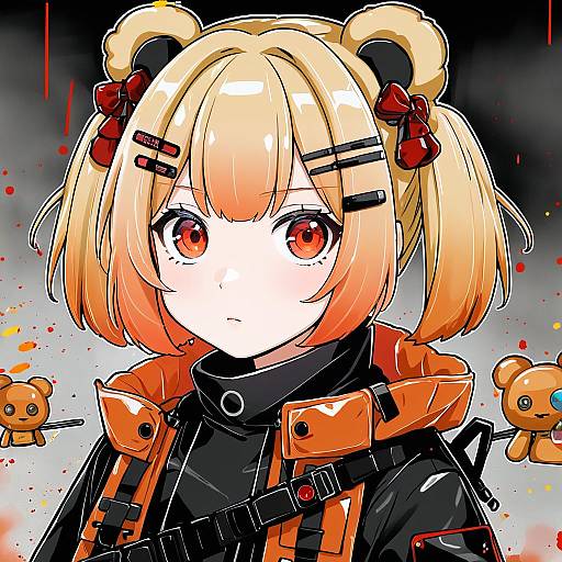 Illustration of Gummy (arknights), arknights in the style of Rioshi