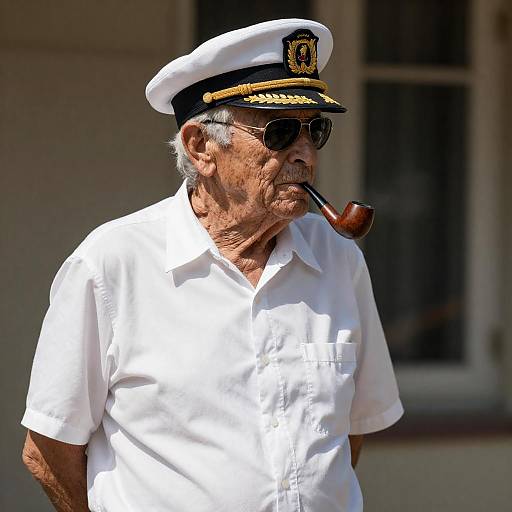 Weathered Naval Captain in Sunlight