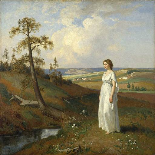 Ivan Shishkin Inspired Woman Landscape