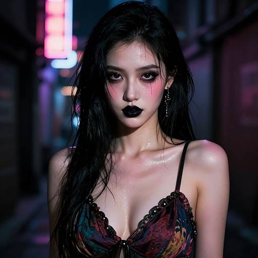 Gothic Neon Night Portrait