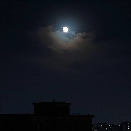 Solo Ghost on Crescent Moon Rooftop