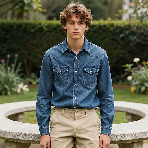 Editorial Portrait of Young Man Outdoors