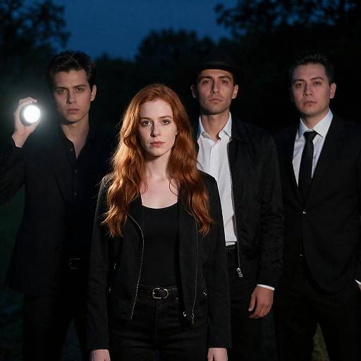 Nighttime Portrait of Four Individuals