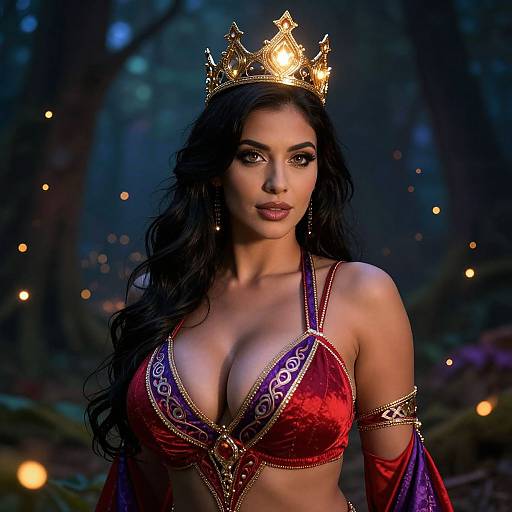 Enchanting Queen in Magical Forest