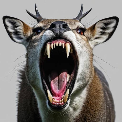 Realistic Animal with Fangs and Smile