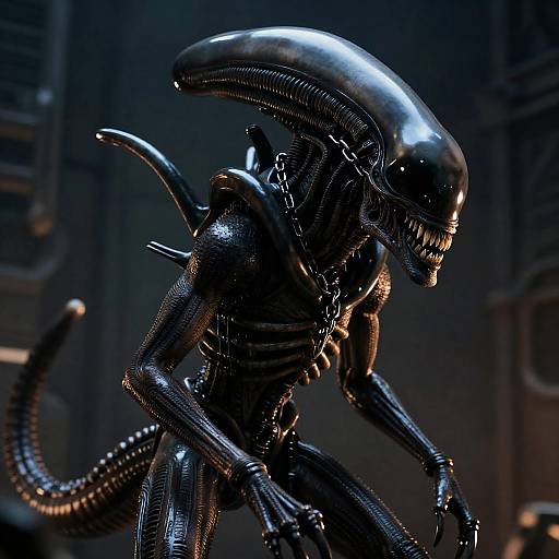 Dark Xenomorph in Industrial Setting